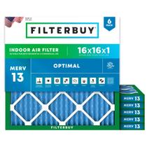 Filtro de ar Filterbuy MERV 13 16x16x1 (pacote com 6) Optimal Defense Filtro de ar Filterbuy MERV 13 16x16x1 (pacote com 6) Optimal Defense