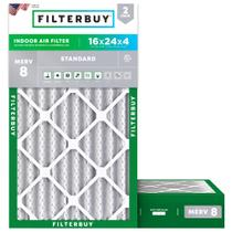 Filtro de ar Filterbuy MERV 8 16x24x4 (pacote com 2) Dust Defense Filtro de ar Filterbuy MERV 8 16x24x4 (pacote com 2) Dust Defense