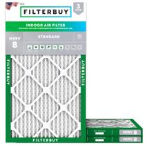 Filtro de ar Filterbuy MERV 8 16x30x1 (pacote com 3) Dust Defense Filtro de ar Filterbuy MERV 8 16x30x1 (pacote com 3) Dust Defense