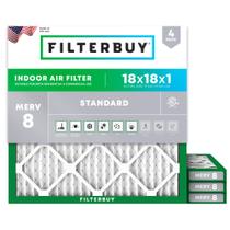 Filtro de ar Filterbuy MERV 8 18x18x1 (pacote com 4) Dust Defense Filtro de ar Filterbuy MERV 8 18x18x1 (pacote com 4) Dust Defense