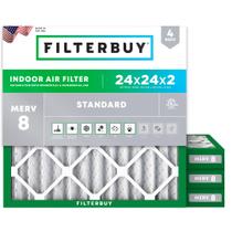 Filtro de ar Filterbuy MERV 8 24x24x2 (pacote com 4) Dust Defense Filtro de ar Filterbuy MERV 8 24x24x2 (pacote com 4) Dust Defense