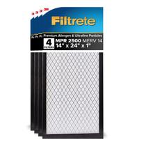 Filtro de ar Filtrete AC Furnace 14x24x1 MERV 14 MPR 2500, pacote com 4 Filtro de ar Filtrete AC Furnace 14x24x1 MERV 14 MPR 2500, pacote com 4