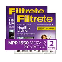 Filtro de ar Filtrete AC Furnace MPR 1550 DP 20x20x4, pacote com 2 Filtro de ar Filtrete AC Furnace MPR 1550 DP 20x20x4, pacote com 2