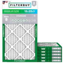 Filtro de Ar Filtrobu 15x25x1 MERV 8 (6 Unidades) - Substituição para Forno HVAC AC