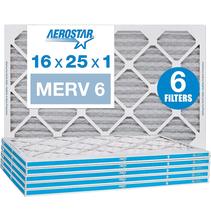 Filtro de ar plissado Aerostar 16x25x1 MERV 6, pacote com 6 Filtro de ar plissado Aerostar 16x25x1 MERV 6, pacote com 6