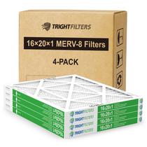 Filtro de ar TRIGHTFILTERS 16x20x1 MERV 8, pacote com 4 Filtro de ar TRIGHTFILTERS 16x20x1 MERV 8, pacote com 4