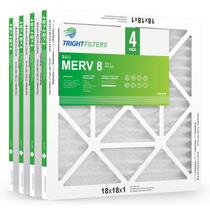 Filtro de ar TRIGHTFILTERS 18x18x1 MERV 8, pacote com 4 Filtro de ar TRIGHTFILTERS 18x18x1 MERV 8, pacote com 4