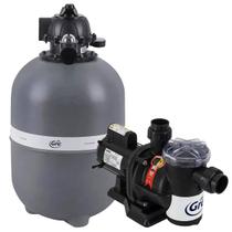 Filtro De Areia GRE 300 + Bomba GRE 1/3 CV Para Piscina Até 30000 Litros