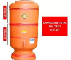 Filtro de barro 20 litros com 2 velas tradicionais + 2 velas tripla Ação