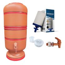 Filtro De Barro 5 Litros - Total 10 Litros Com Vela Tripla Ação Esterilizante