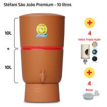 Filtro de Barro para Água São João Premium 10 L + 4 Velas Tripla Ação + 4 Boias - Cerâmica Stéfani