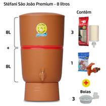 Filtro de Barro para Água São João Premium 8 Litros 3 Velas + 3 Boias - Cerâmica Stéfani