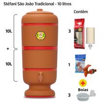 Filtro de Barro para Água São João Tradicional 10 Litros 3 Velas + 3 Boias - Cerâmica Stéfani Filtro de Barro para Água São João Tradicional 10 Litros 3 Velas + 3 Boias - Cerâmica Stéfani