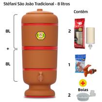 Filtro de Barro para Água São João Tradicional 8 Litros 2 Velas + 2 Boias - Cerâmica Stéfani Filtro de Barro para Água São João Tradicional 8 Litros 2 Velas + 2 Boias - Cerâmica Stéfani