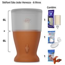 Filtro de Barro para Água São João Veneza 6 Litros 1 Vela - Stéfani - Cerâmica Stéfani