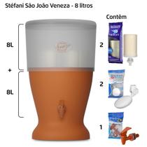 Filtro de Barro para Água São João Veneza 8 Litros 2 Velas - Stéfani - Cerâmica Stéfani