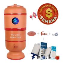 Filtro de Barro Purificador de Agua 3 Litros - Total 6L Com vela Tripla Ação + Boia