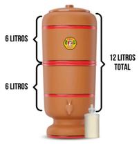 Filtro De Barro São João Tradicional 6L com 01 vela 01 Boia 01 torneira clic e 01 tampa COMPLETO