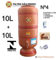 Filtro de barro são pedro 10 litros 2 velas completo