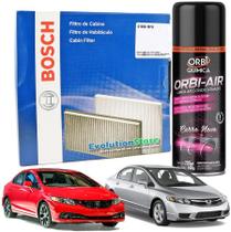 Filtro De Cabine Ar Condicionado Bosch New Civic 2007 À 2015 + Spray Higienizador