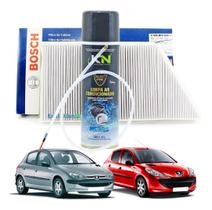 Filtro De Cabine Ar Condicionado Bosch Peugeot 206 207 + Spray Sonda Higienizador