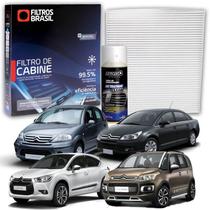 Filtro de Cabine Ar Condicionado para Citroen AirCross C3 Picasso C4 Lounge Pallas Peugeot 307 308 408 + Higienizador Ar