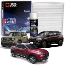 Filtro de Cabine Ar Condicionado para Fiat Toro Jeep Compass Jeep Renegade Sport + Higienizador Limpa Ar Automotivo