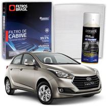 Filtro de Cabine Ar Condicionado para Hyundai HB20 Premium Confort Turbo Style SX 2012 e 2016 + Higienizador Limpa Ar
