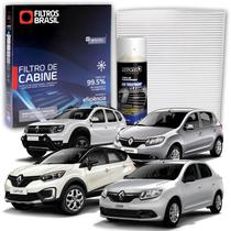 Filtro de Cabine Ar Condicionado para Nissan Kicks Renault Captur Duster Logan Avantage Sandero + Higienizador Limpa Ar