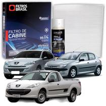 Filtro De Cabine Ar Condicionado para Peugeot 206 Presence 207 Passion QuikSilver XS Hoggar Xline Scapade + Higienizador Filtro De Cabine Ar Condicionado para Peugeot 206 Presence 207 Passion QuikSilver XS Hoggar Xline Scapade + Higienizador
