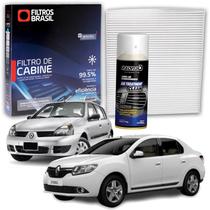 Filtro de Cabine Ar Condicionado para Renault Clio Dynamique Expression Renault Symbol 1.6 + Higienizador Limpa Ar - FILTROS BRASIL