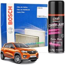 Filtro De Cabine Ar Condicionado Renault Kwid Com Spray Higienizador Bosch 0986BF0697