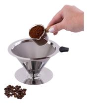 Filtro De Café Coador Aço Inox 104 Extra Grande Reutilizável Filtro De Café Coador Aço Inox 104 Extra Grande Reutilizável