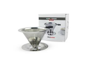 Filtro de Café Coador Aço Inox Reutilizável Permanente Ecológico Tamanho Pequeno