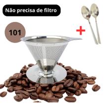 Filtro De Café Coador Inox 101 Pequeno Individual Reutilizável Pour Over - XDX