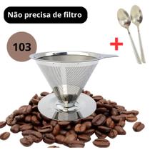 Filtro De Café Coador Inox 103 Grande Reutilizável Pour Over - XDX