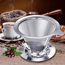 Filtro De Café Coador Inox 304 Grande Reutilizável Pour Over