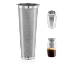 Filtro de café frio para frasco de vidro de boca larga, filtro de aço inoxidável 304, malha ultrafina para cerveja fria, café gelado e chá gelado, potes de vidro de boca larga de 2 litros