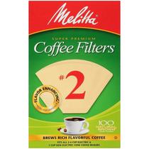 Filtro de café Melitta Cone 2 100 Count Natural Brown Filtro de café Melitta Cone 2 100 Count Natural Brown