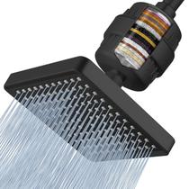 Filtro de chuva de luxo Voolan de 20 estágios com cabeça de chuveiro preto fosco Filtro de chuva de luxo Voolan de 20 estágios com cabeça de chuveiro preto fosco