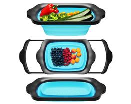 Filtro de cozinha Comfify XL grande dobrável de silicone azul