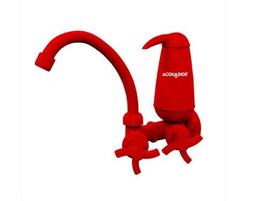 Filtro de Cozinha Torneira com Filtro e Bica Móvel Vermelha Cromado Filtragem de Carvão Ativado