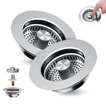 Filtro de drenagem de pia 3 em 1 Pop-up Stopper 304 em aço inoxidável