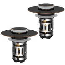 Filtro de drenagem para pia de banheiro Hibbent 3 em 1, pacote com 2 Filtro de drenagem para pia de banheiro Hibbent 3 em 1, pacote com 2