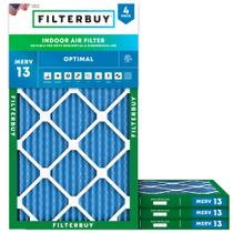 Filtro de filtro 10x20x1 Filtro de ar MERV 13 Defesa Ideal (4-Pack), Substituição de filtros de ar do forno HVAC AC (Tamanho real: 9,50 x 19,50 x 0,75 polegadas)