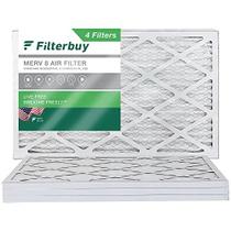 Filtro de filtro 13x21.5x1 Filtro de ar MERV 8, Filtros de forno HVAC AC Plissados (4-Pack, Prata)