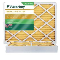 Filtro de filtro 16x20x4 Filtro de ar MERV 11, Filtros de forno Cíndis Plissado HVAC (2-Pack, Ouro)