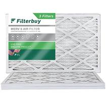 Filtro de filtro 16x30x1 Filtro de ar MERV 8 Defesa de Poeira (3-Pack), Substituição de filtros de ar do forno HVAC AC (Tamanho real: 15,63 x 29,63 x 0,75 polegadas)