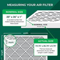 Filtro de filtro 20x36x1 Filtro de ar MERV 11 Defesa alérgena (2-Pack), Substituição de filtros de ar do forno HVAC AC (Tamanho real: 19,75 x 35,75 x 0,75 polegadas)