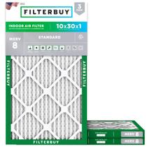 Filtro de filtro de ar Compre 9,5 x 29,5 x 1,9 cm MERV 8, pacote com 3 Filtro de filtro de ar Compre 9,5 x 29,5 x 1,9 cm MERV 8, pacote com 3